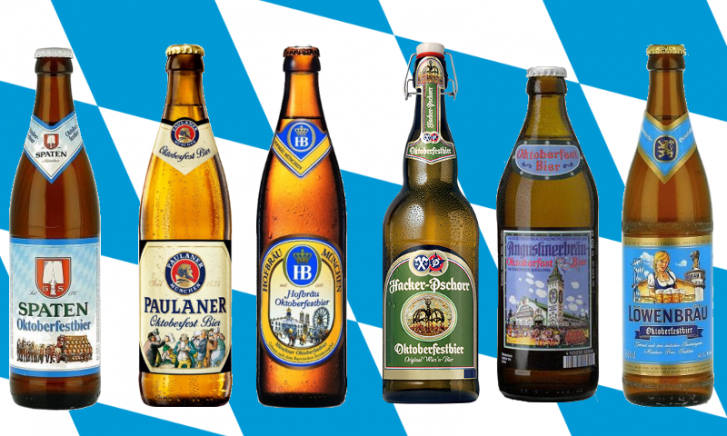 Zes Oktoberfestbieren